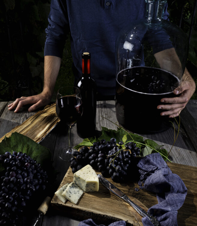 Crafting Ambrosia: The Art of Home Winemaking Unveiled 55 big wine bottle with cheese grapes