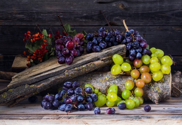 Crafting Ambrosia: The Art of Home Winemaking Unveiled 51 bunch grapes wooden table