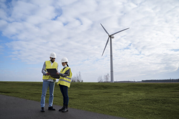 Green Hydrogen Diplomacy: A Blueprint for Global Energy Collaboration 55 full shot environmental engineers outdoors