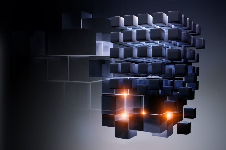 Decoding the Digital Ledger: Unraveling the Wonders of Blockchain Technology 52 glowing cubes innovation creativity concept mixed media