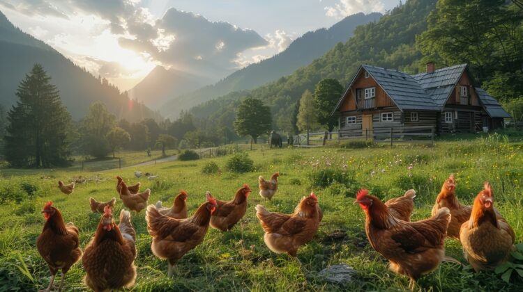 Mastering the Art of Turkey Coop Construction: Essential Tips for Success 51 chickens are standing field near cabin